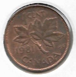 Canada 1 cent 1981  KM 127