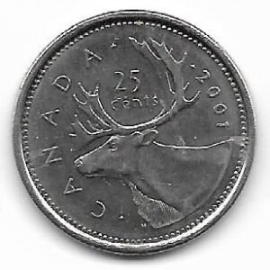 Canada 25 cents 2001P KM 184b