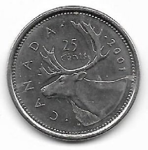 Canada 25 cents 2001P KM 184b