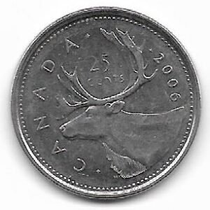 Canada 25 cents 2006P KM 493