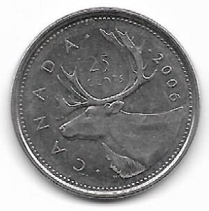 Canada 25 cents 2006P KM 493