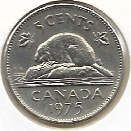 Canada 5 cents 1975  KM 60.1
