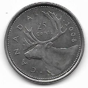 Canada 25 cents 2008 KM 493