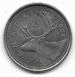 Canada 25 cents 2008 KM 493