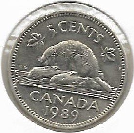 Canada 5 cents 1989  KM 60.2a