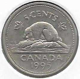 Canada 5 cents 1995 KM 182