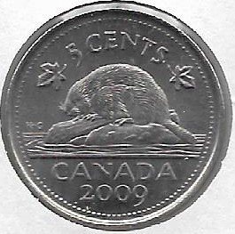 Canada 5 cents 2009  KM 491