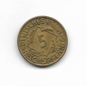Alemania Weimar 5 rp 1925F Large 5 KM 39