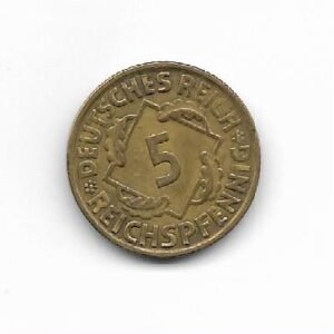 Alemania Weimar 5 RP 1925F Large 5 KM 39
