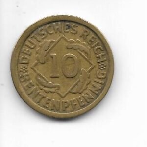 Alemania Weimar 10 rp 1924F  KM 40