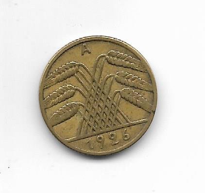 Alemania Weimar 10 rp 1926A  KM 40
