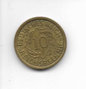 Alemania Weimar 10 rp 1935A  KM 40