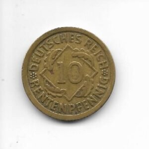 Alemania Weimar 10 rp 1924F  KM 40