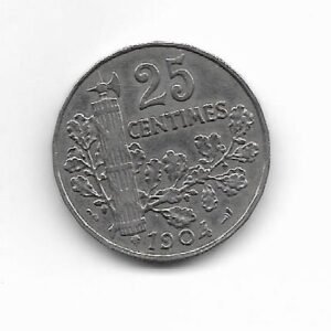Francia 25 centimes 1904 KM 856