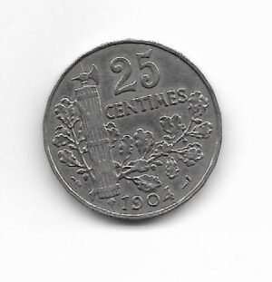 Francia 25 centimes 1904 KM 856
