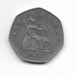 Gran Bretaña 50 pence 1977 Elizabeth II KM 913