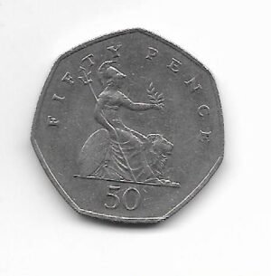 Gran Bretaña 50 pence 1977 Elizabeth II KM 913