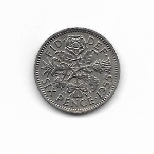 Gran Bretaña 6 pence 1955 Elizabeth II KM 903