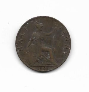 Gran Bretaña Half Penny 1905 Eduardo VII KM 793.2