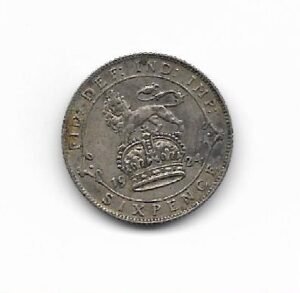 Gran Bretaña 6 pence 1924 Jorge V KM 815a.1 (Plata)