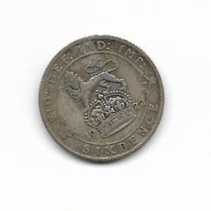 Gran Bretaña 6 pence 1922 Jorge V KM 815a.1 (Plata)