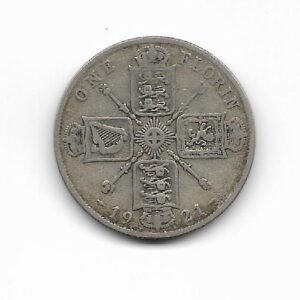 Gran Bretaña Florin 1921 Jorge V KM 817a (Plata)