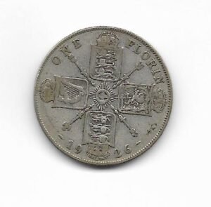 Gran Bretaña Florin 1926 Jorge V KM 817a (Plata) Fine