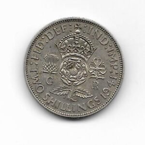 Gran Bretaña 2 Shillings 1941 Jorge VI KM 855 (Plata) VF+