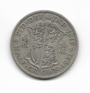 Gran Bretaña 1/2 Corona 1931 Jorge V KM 835 (Plata) Fine-