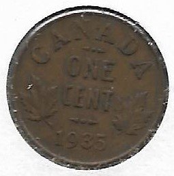 Canada 1 cent 1935  KM 28