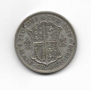 Gran Bretaña 1/2 Corona 1929 Jorge V KM 835 (Plata) Fine