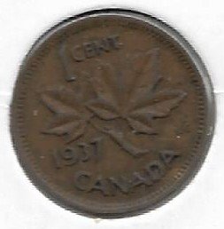 Canada 1 cent 1937 KM 32