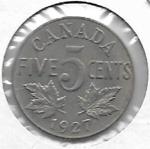 Canada 5 cents 1927 KM 29