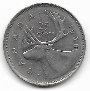 Canada 25 cents 1968 KM 62b