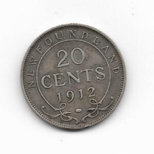 New Foundland 20 cents 1912 Plata KM 15