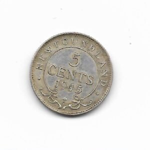 New Foundland 5 cents 1945 Plata KM 19a