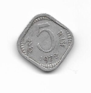 India 5 Paise 1972 Km 18.6