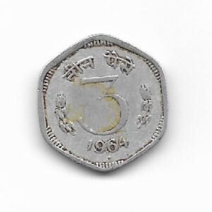 India 3 Paise 1964 KM 14.1