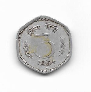 India 3 Paise 1964 KM 14.1