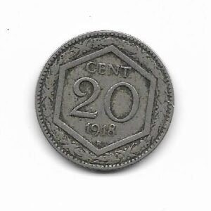 Italia 20 cent 1918 KM 58