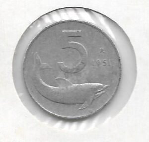 Italia 5 Lire 1951 KM 92