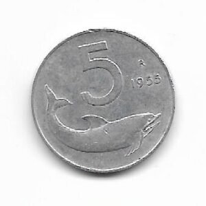 Italia 5 Lire 1955 KM 92