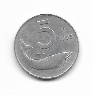 Italia 5 Lire 1955 KM 92