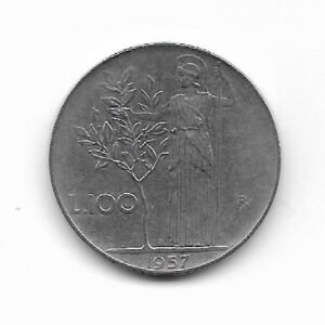 Italia 100 Lire 1957 KM 96.1