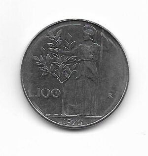 Italia 100 Lire 1975 KM 96.1