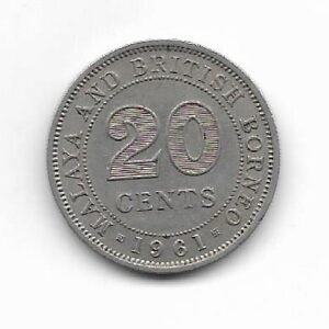 Malaya y Borneo Britanico 20 cent 1961 KM 3