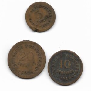 Portugal - Lote 5, 10 y 20 Cent 1924 y 25 KM 572, 573 y 574