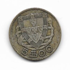 Portugal 5 escudos 1933 KM 581 Plata