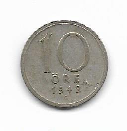Suecia 10 ore 1942 KM 813 XF Plata