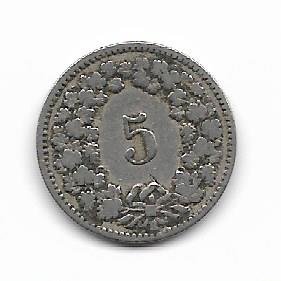 Suiza 5 Rappen 1895 KM 26